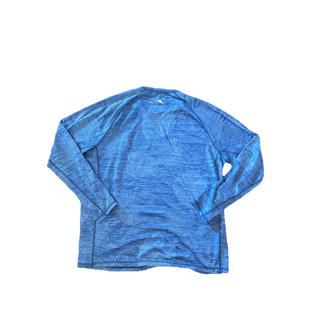Tommy Bahama Island Zone Shirt Mens M Blue Delray Frond Performance Long Sleeve - Picture 8 of 11